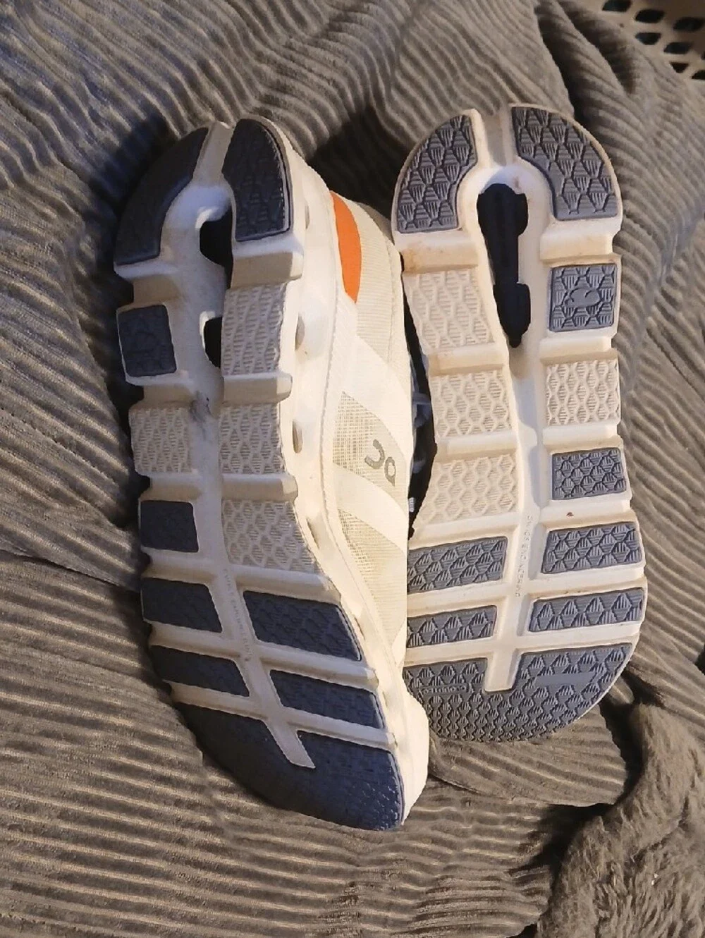 On Running Women's White Athletic Sneakers with Lavender and Peach Accents